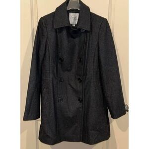 NEW-never worn Larry Levine Charcoal Double-Breasted Pea Coat